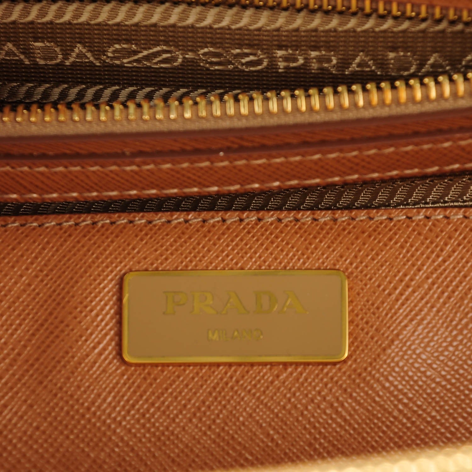 Prada Saffiano Lux Extra Large Galleria Double Zip Tote Caramel 6 of 9