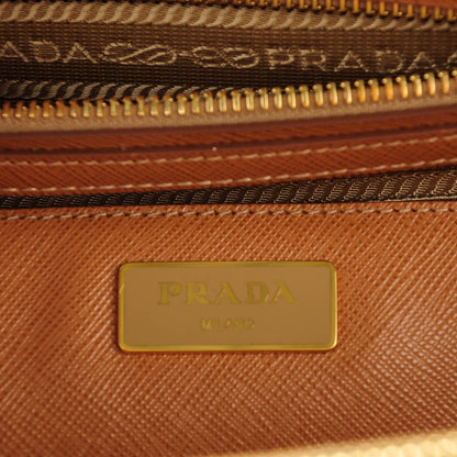 Prada Saffiano Lux Extra Large Galleria Double Zip Tote Caramel 6 of 9