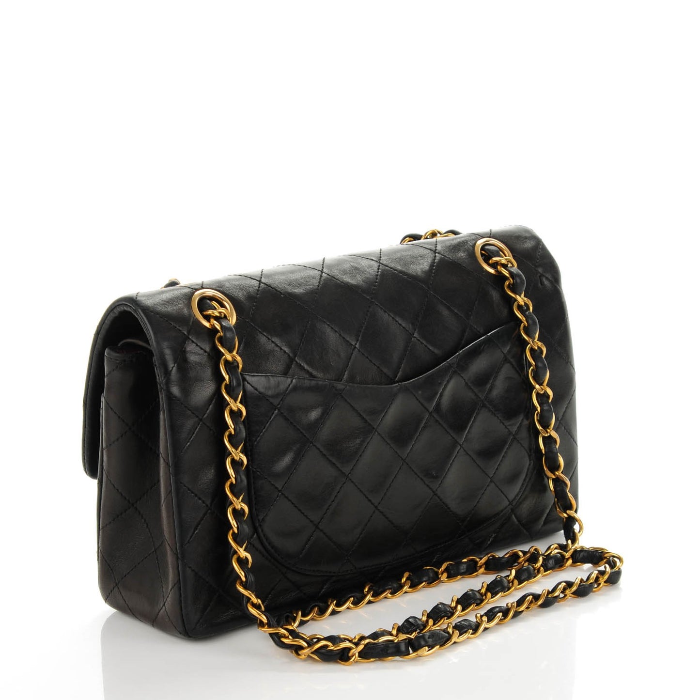 Lambskin Quilted Small Double Flap Black