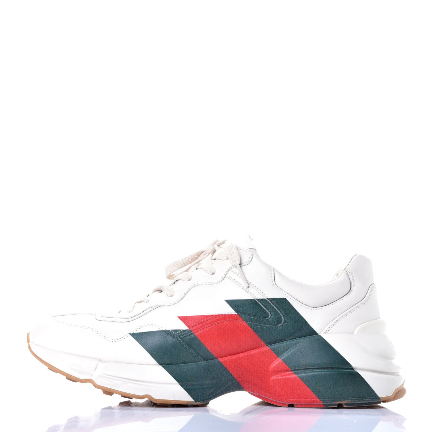 Gucci Calfskin Web Printed Mens Rhyton Sneakers 10.5 Mystic White 1 of 10