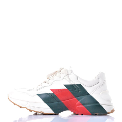 Gucci Calfskin Web Printed Mens Rhyton Sneakers 10.5 Mystic White 1 of 10