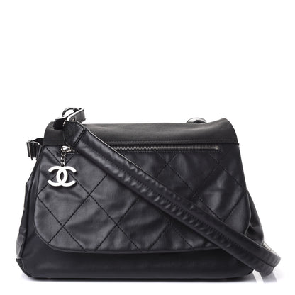 Chanel Coated Canvas Paris Biarritz Messenger Flap Black 1 of 5
