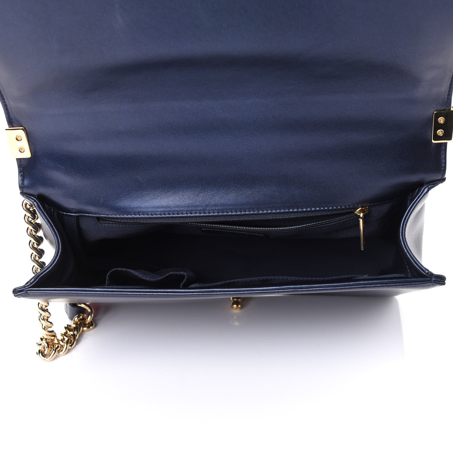 Chanel Lambskin Embossed New Medium Boy Cube Flap Navy 4 of 5