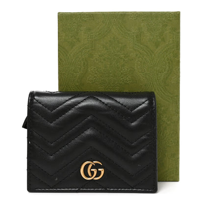 Gucci Calfskin Matelasse GG Marmont Card Case Wallet Black 8 of 8