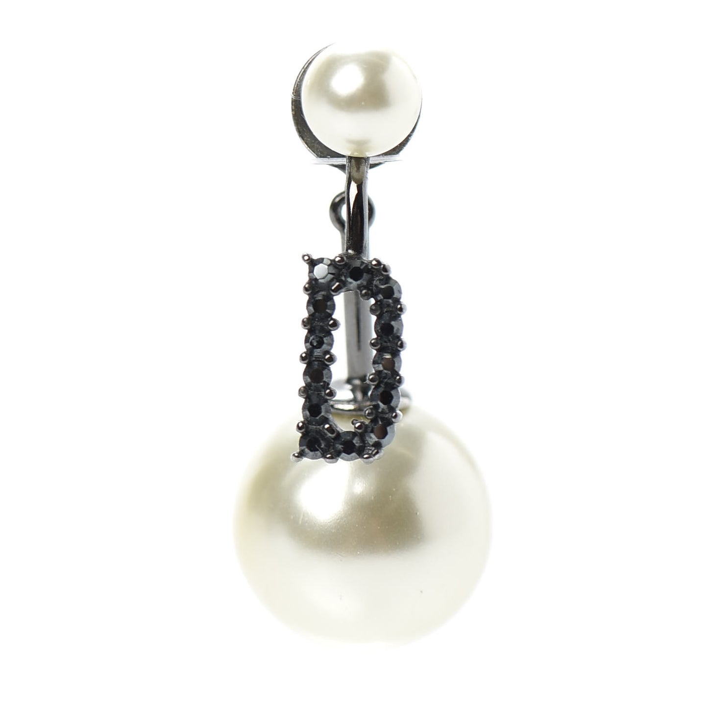 Crystal Pearl My ABCDior D Tribale Earring Black Silver