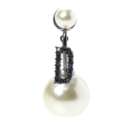 Christian Dior Crystal Pearl My ABCDior D Tribale Earring Black Silver 1 of 3