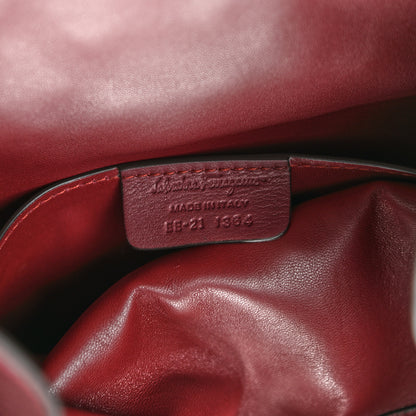 Salvatore Ferragamo Calfskin Gancini Embossed Trifolio Tote Bag Burgundy 8 of 11