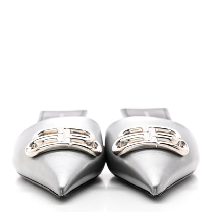 Balenciaga Metallic Nappa BB Square Knife Pointed Toe 40mm Mules 39.5 Silver 2 of 14