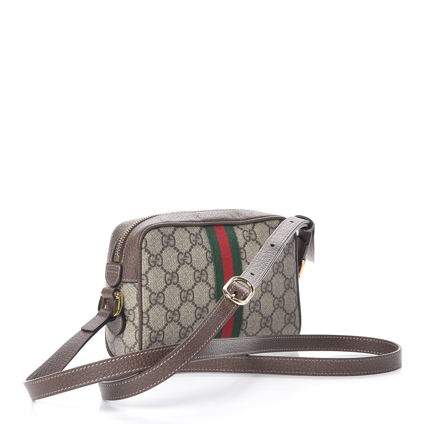 GG Supreme Monogram Web Mini Ophidia Shoulder Bag Brown