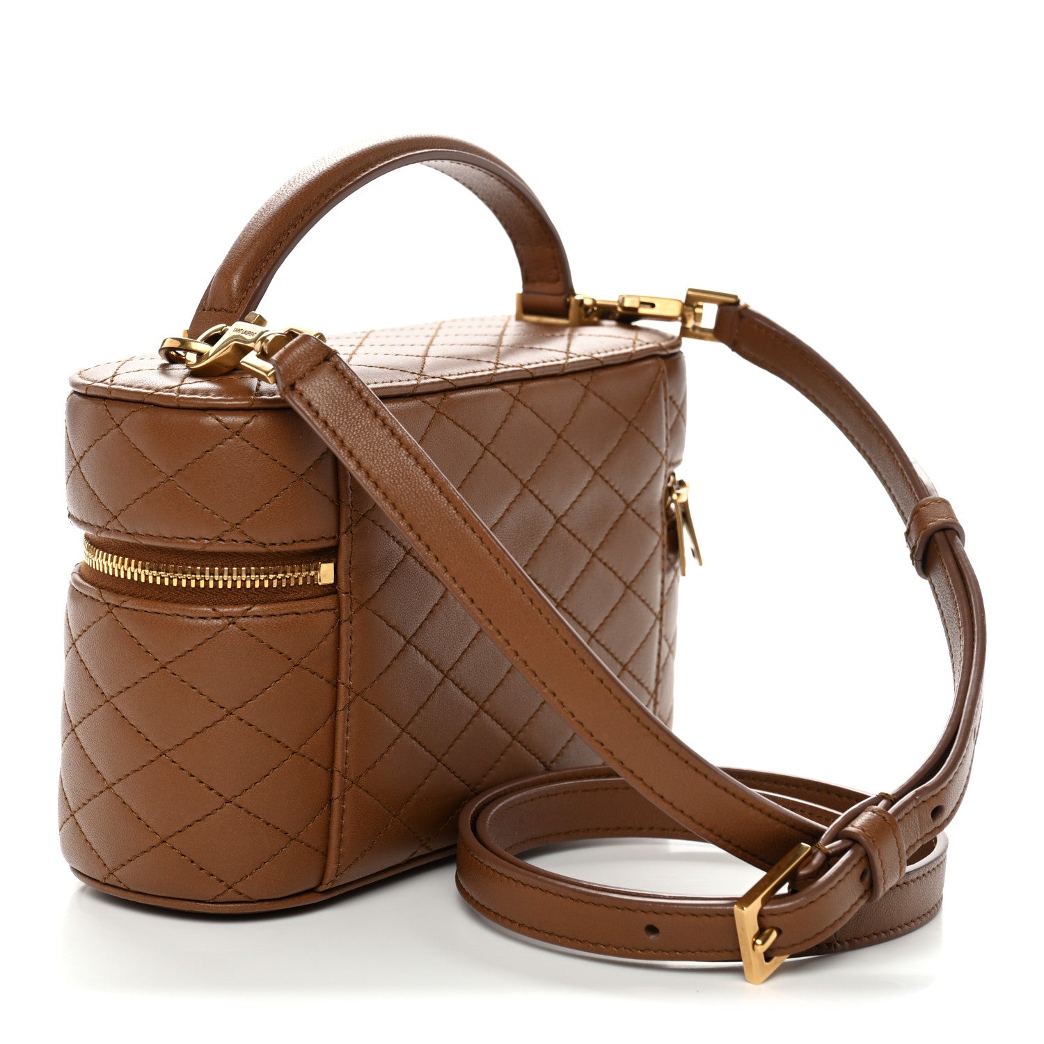 Saint Laurent Lambskin Quilted Mini Gaby Vanity Case Fox 3 of 11