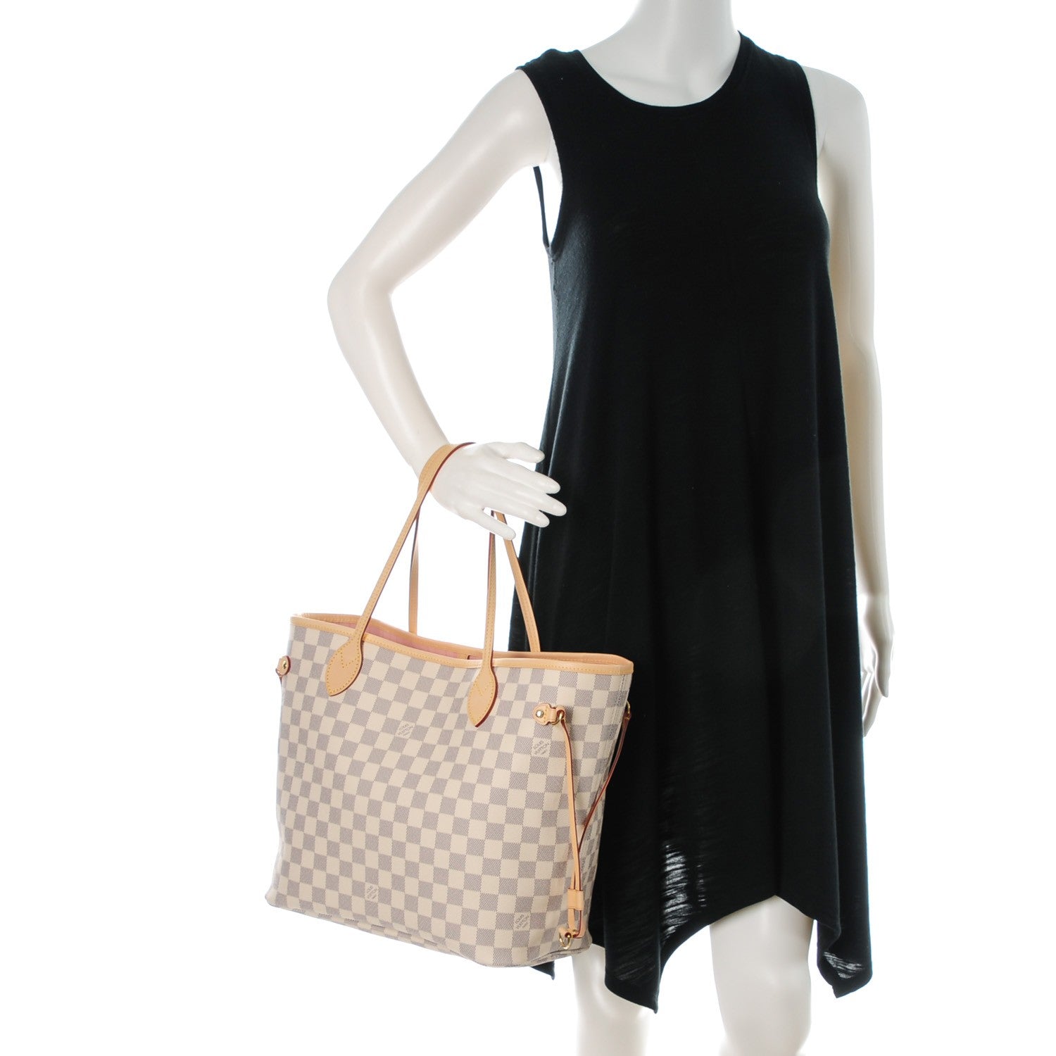 Louis Vuitton Damier Azur Neo Neverfull MM Rose Ballerine 2 of 9