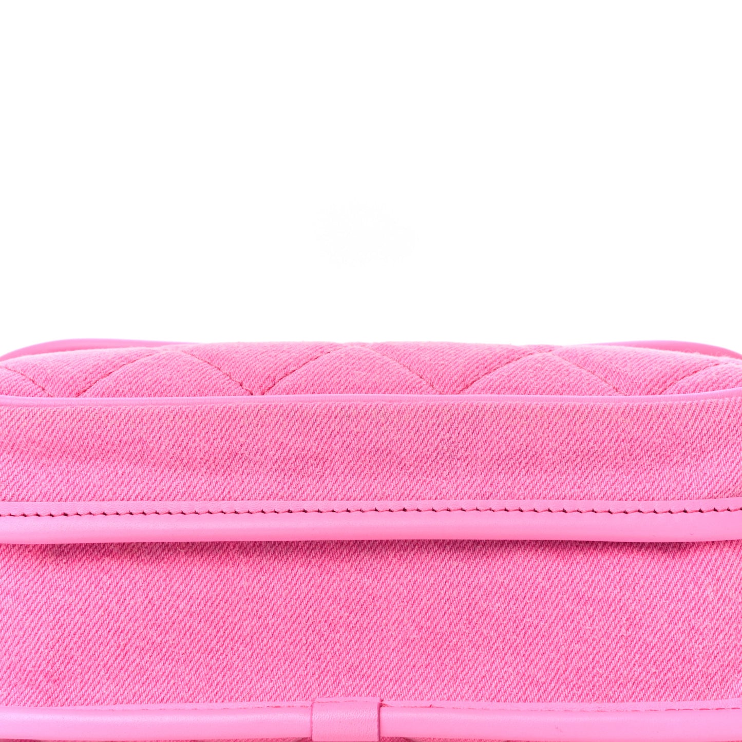 Denim Quilted Small Messenger Flap Neon Pink