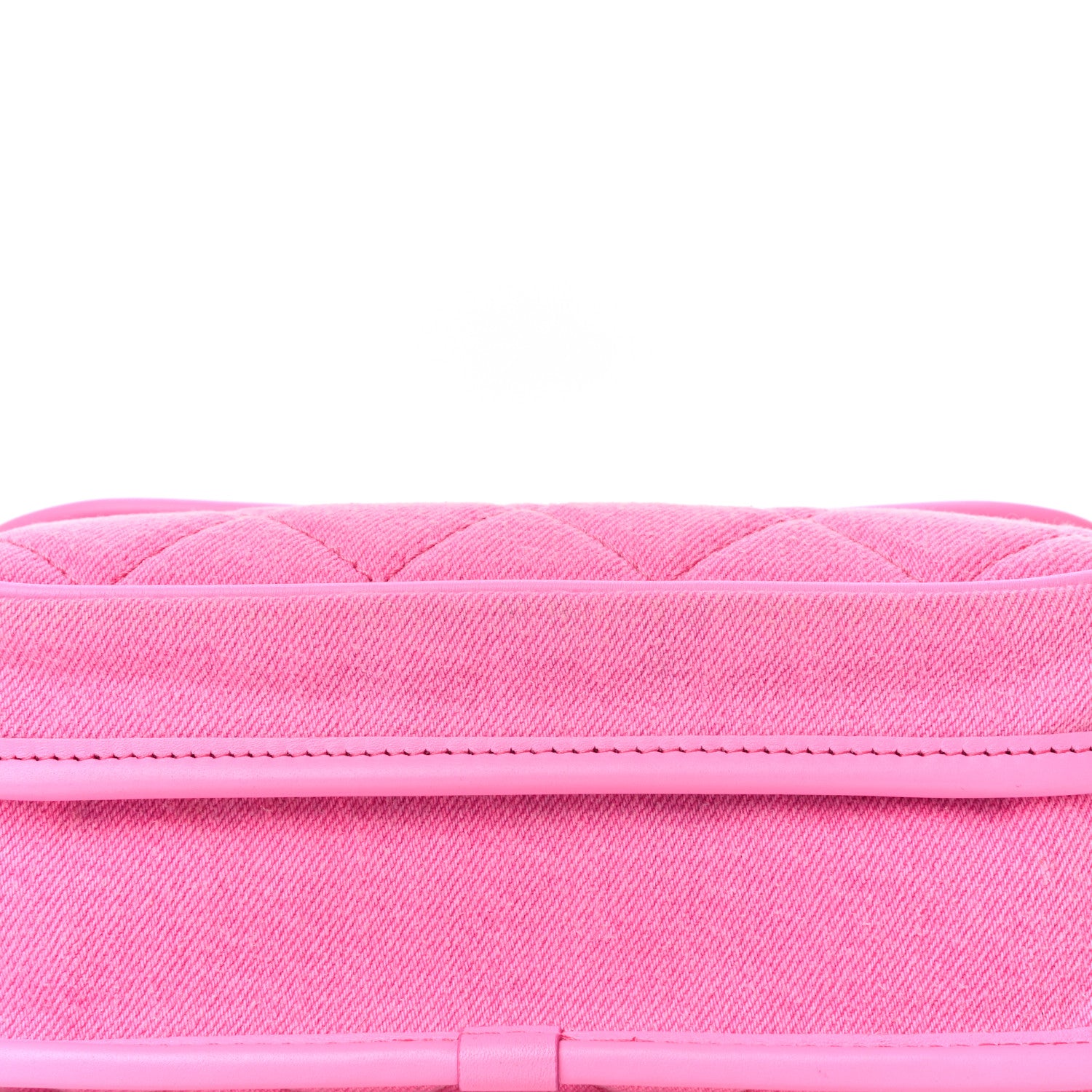 Chanel Denim Quilted Small Messenger Flap Neon Pink 11 of 12