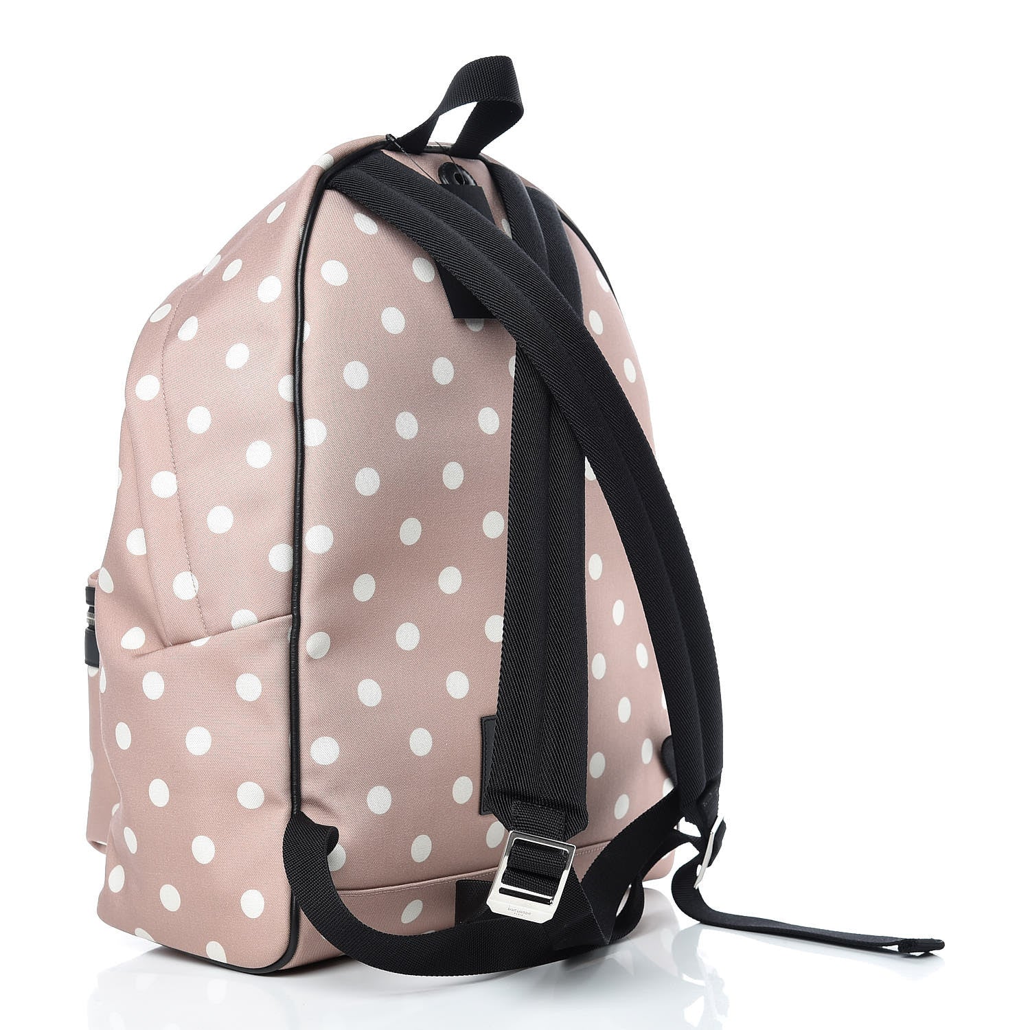 Saint Laurent Canvas Polka Dot Print City Backpack Red Powder 3 of 10