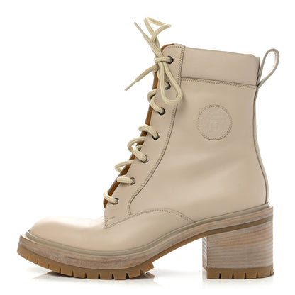 Hermes Calfskin Bridge Ankle Boots 40 Beige Grege 1 of 9