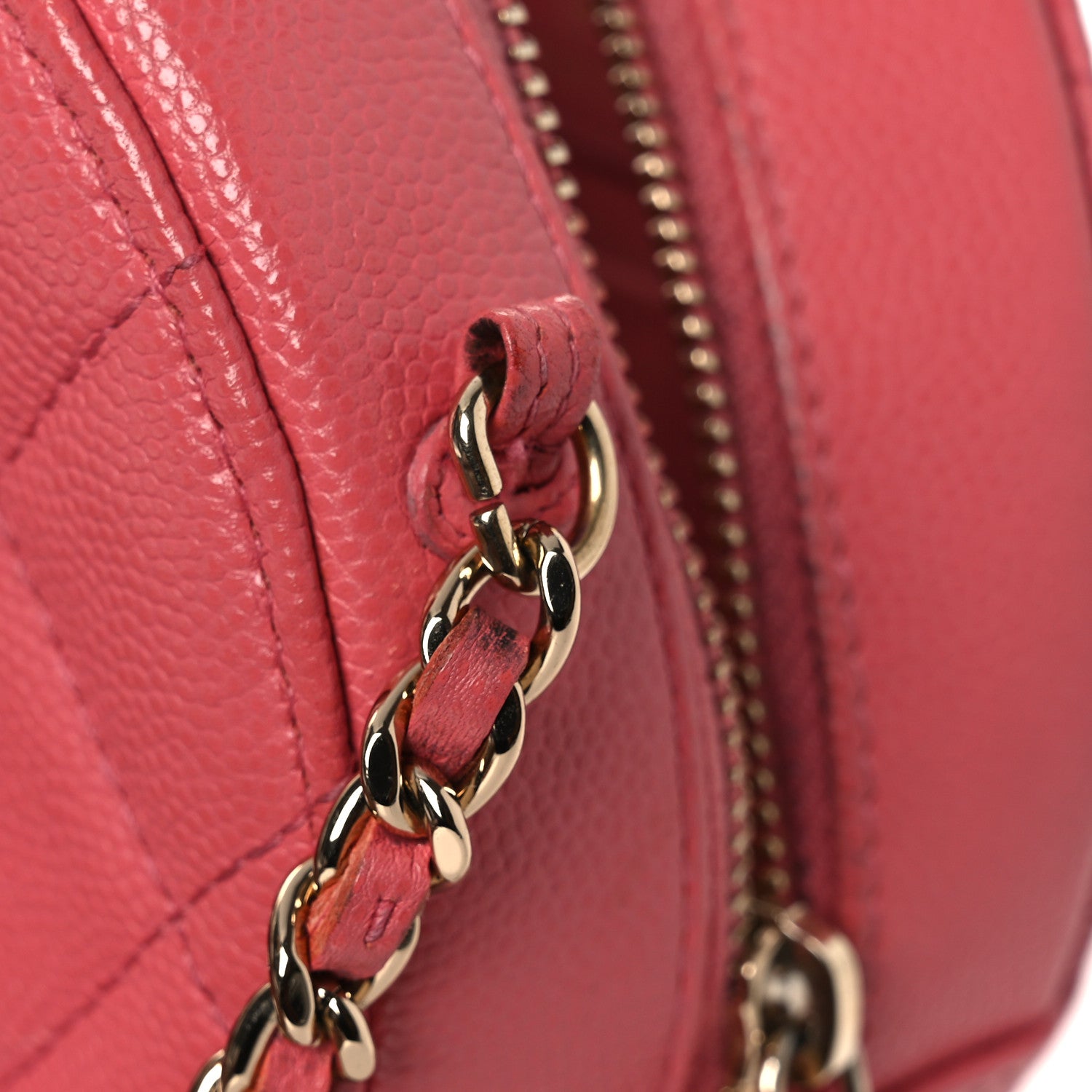 Chanel Caviar Quilted Round Clutch With Chain Pink 14 of 14