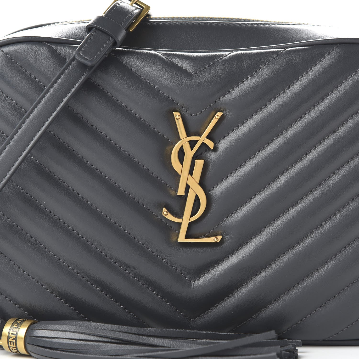 Saint Laurent Calfskin Matelasse Monogram Lou Camera Bag Storm 9 of 9