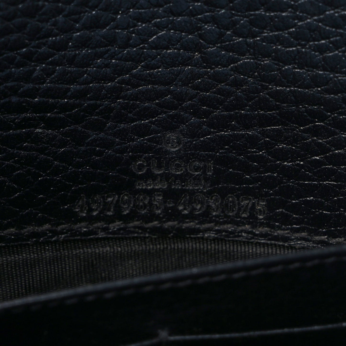 Calfskin Mini GG Marmont Chain Wallet Black