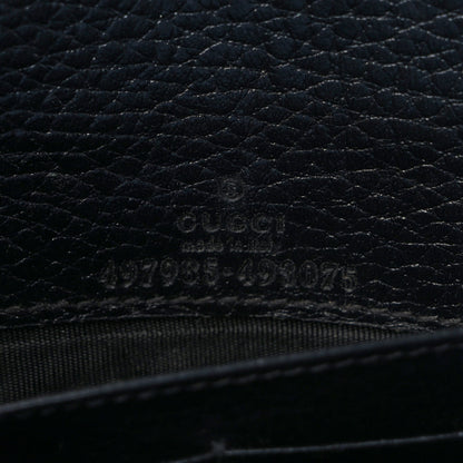Gucci Calfskin Mini GG Marmont Chain Wallet Black 7 of 11