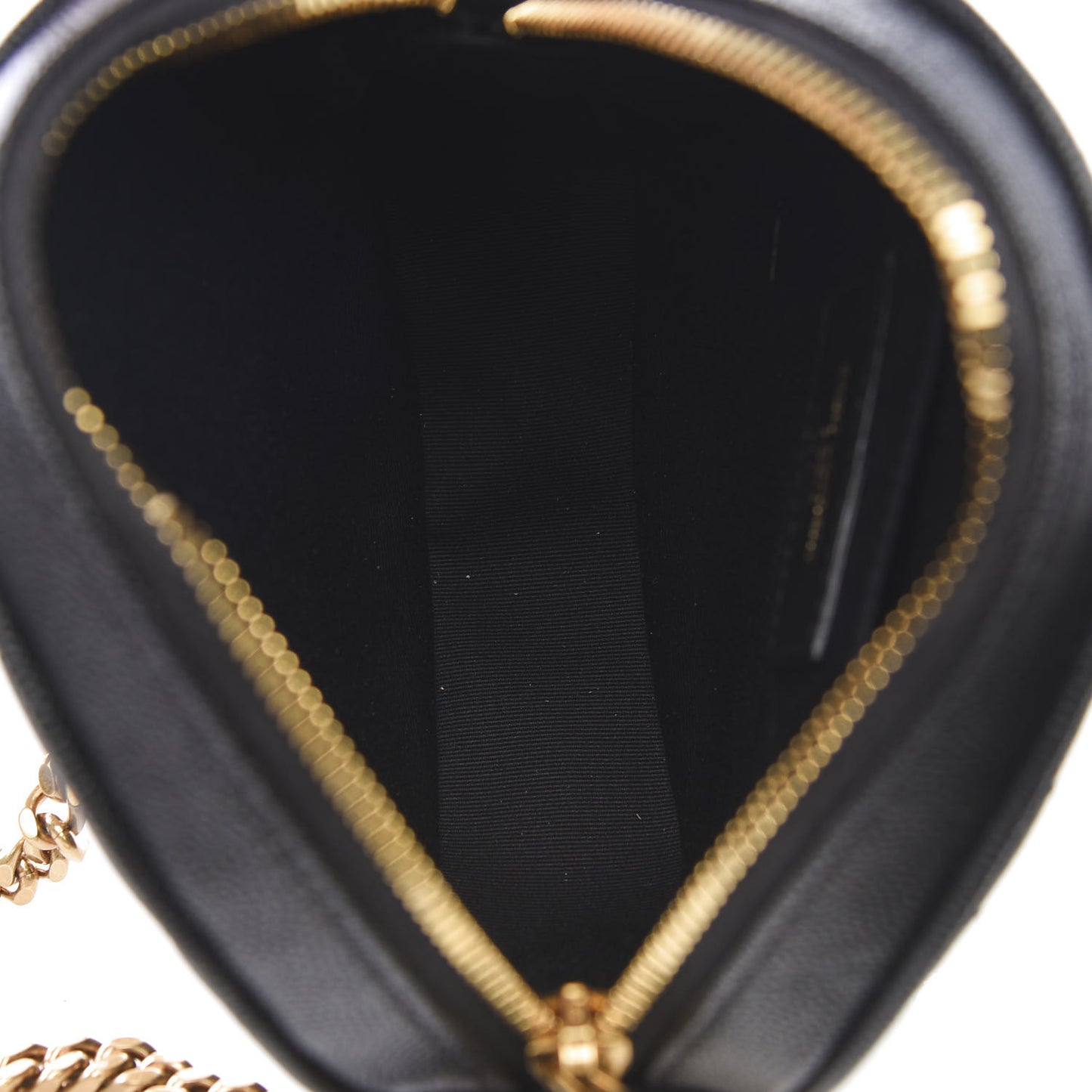 Grain De Poudre Matelasse Chevron Quilted Round Vinyle Camera Bag Black