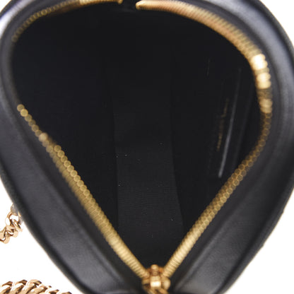 Saint Laurent Grain De Poudre Matelasse Chevron Quilted Round Vinyle Camera Bag Black 4 of 8