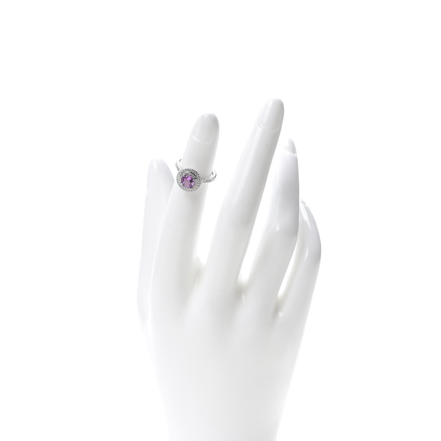 Tiffany Platinum Diamond Pink Sapphire Soleste Ring 45 3.25 2 of 6