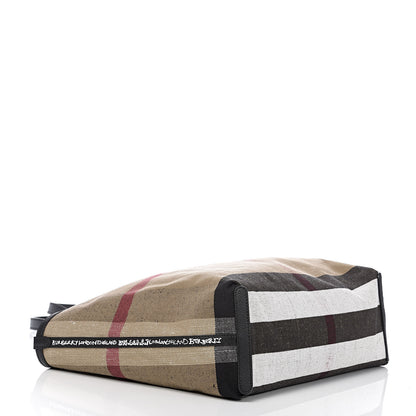 Burberry Coated Canvas Mega Check Medium Doodle Tote Black 7 of 16