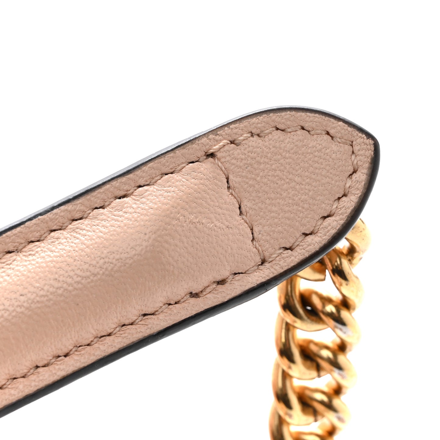Nappa Small FF Embossed Midi Chain Baguette Light Rose