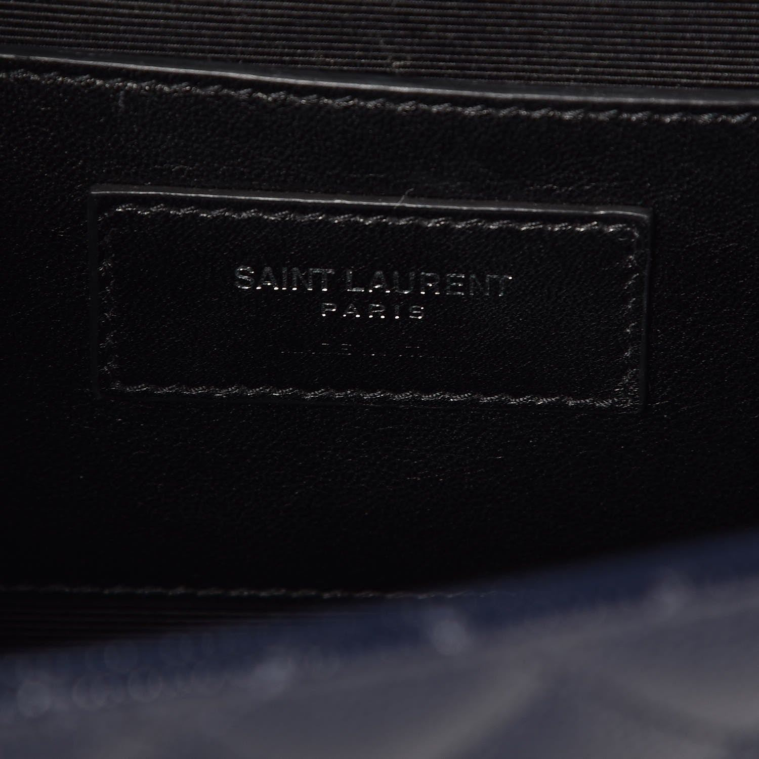 Saint Laurent Grain De Poudre Textured Mixed Matelasse Triquilt Medium Monogram Satchel Deep Marine 6 of 7