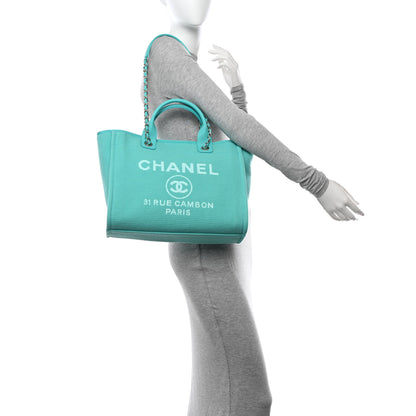 Chanel Mixed Fibers Small Deauville Tote Turquoise 2 of 12