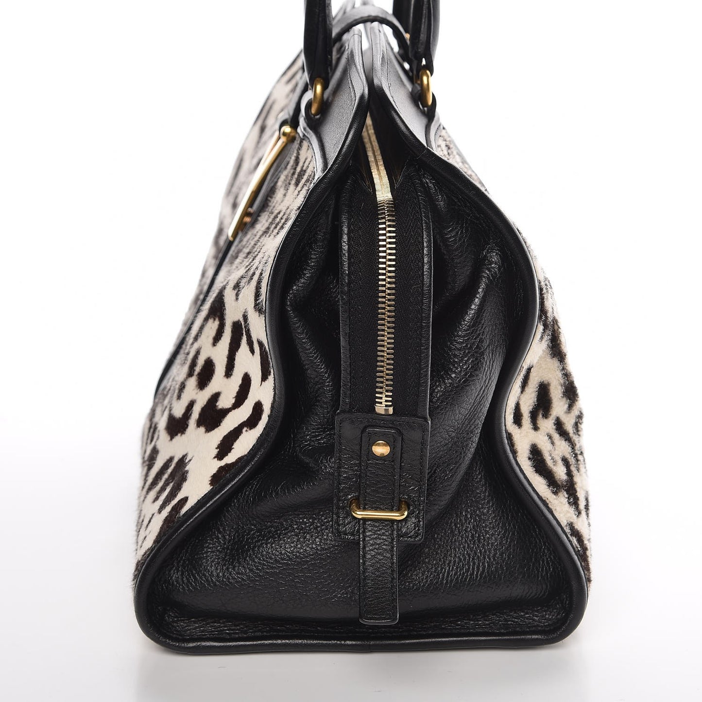 Pony Hair Calfskin Leopard Print Medium Cabas Chyc Black