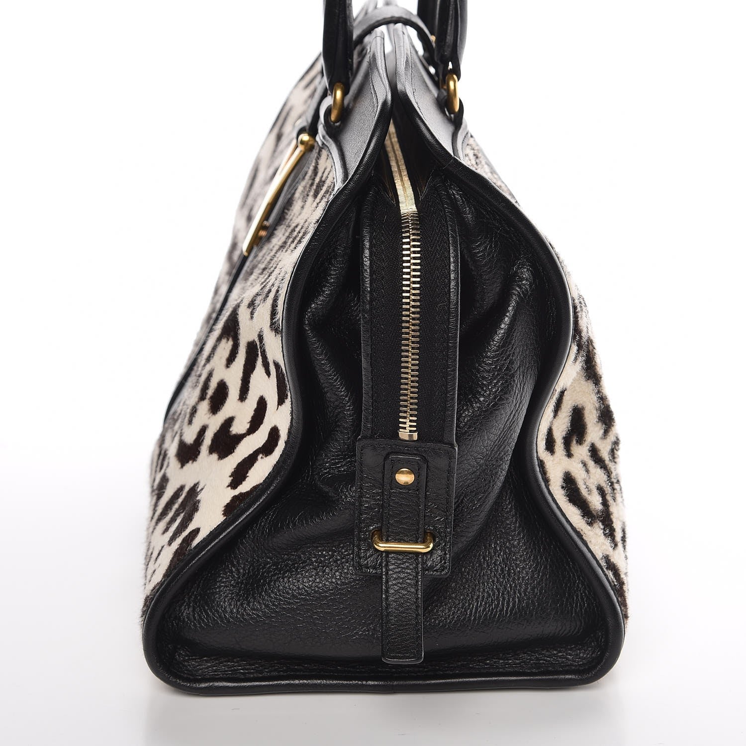 Saint Laurent Pony Hair Calfskin Leopard Print Medium Cabas Chyc Black 8 of 8