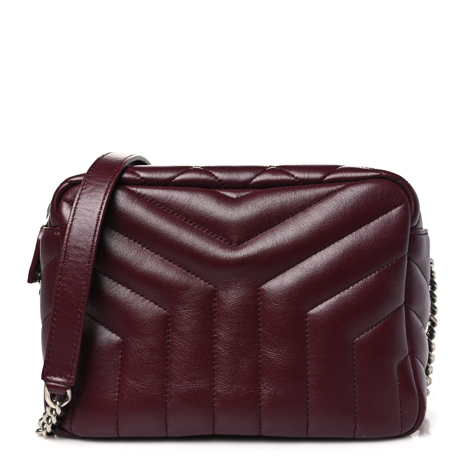 Saint Laurent Calfskin Y Quilted Monogram Small Loulou Bowling Bag Rouge Legion 1 of 10