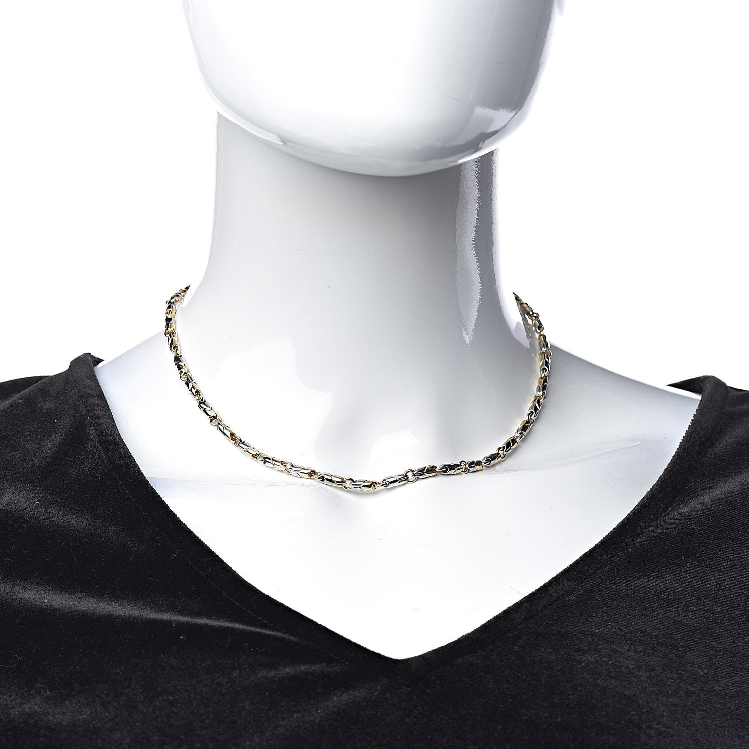 Bulgari 18K Yellow Gold Stainless Steel Passo Doppio Necklace 2 of 5