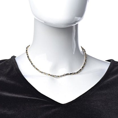 Bulgari 18K Yellow Gold Stainless Steel Passo Doppio Necklace 2 of 5