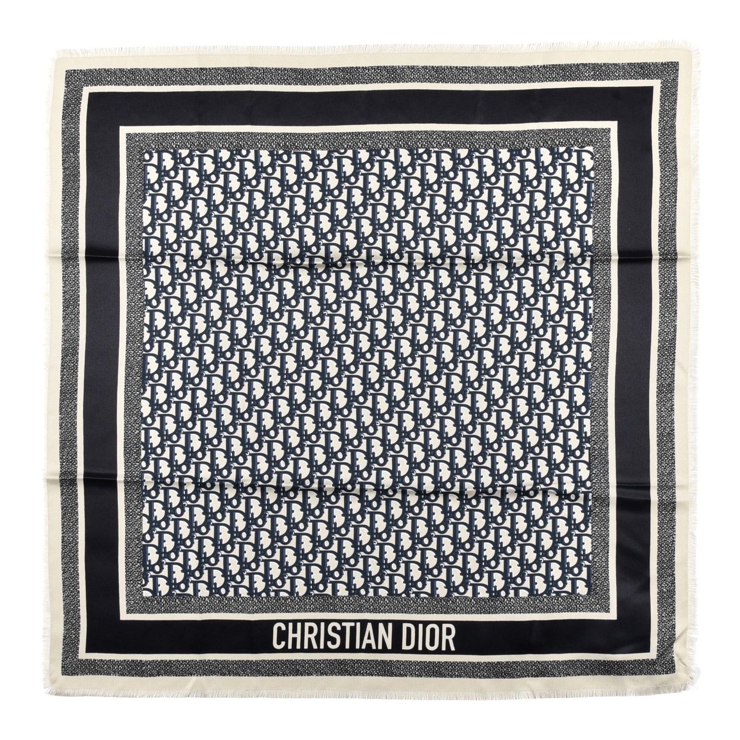 Silk Oblique Scarf Blue