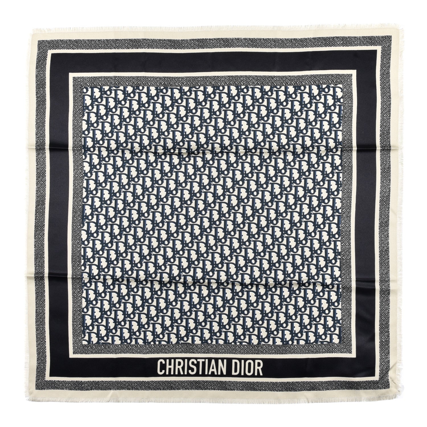 Christian Dior Silk Oblique Scarf Blue 1 of 4