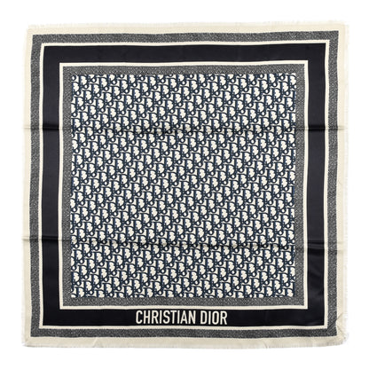 Christian Dior Silk Oblique Scarf Blue 1 of 4