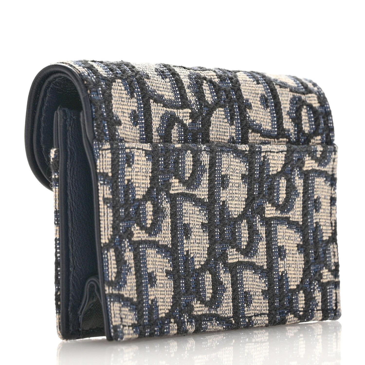 Christian Dior Oblique Saddle Bloom Card Holder Blue 3 of 8