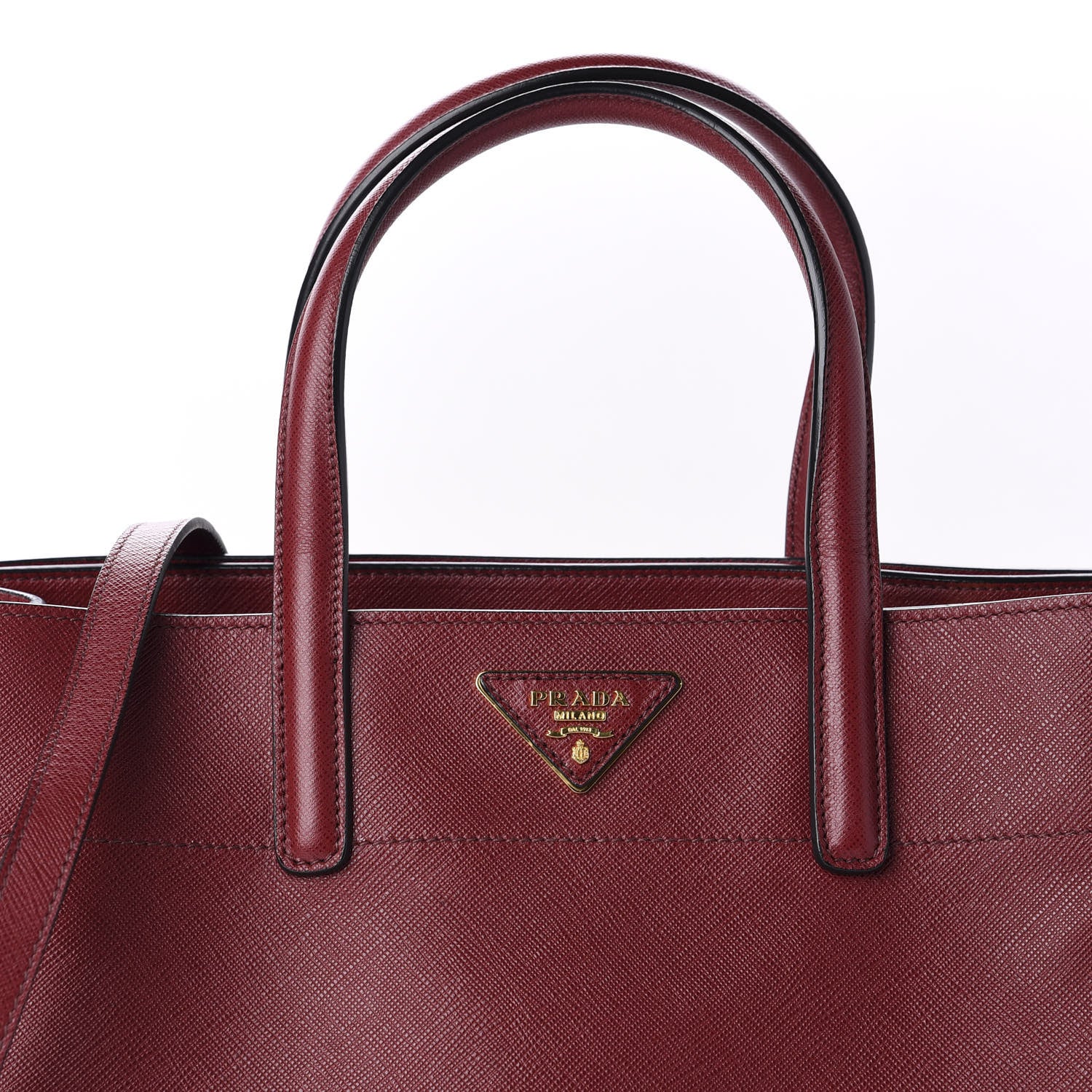 Prada Saffiano Soft Tote Cherry 10 of 10