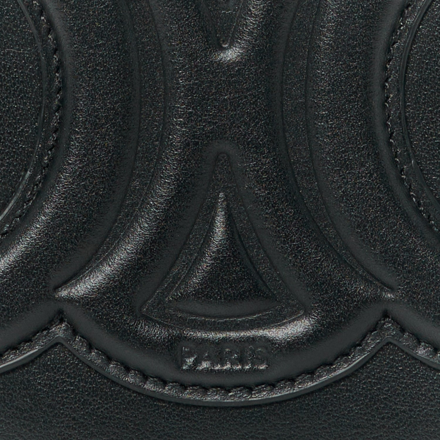 Celine Smooth Calfskin Cuir Triomphe Folco Crossbody Bag Black 9 of 12