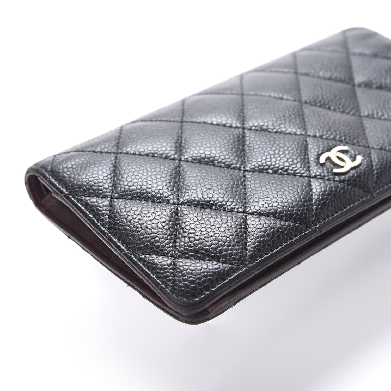 Chanel Caviar Quilted Yen Wallet Black 5 of 18