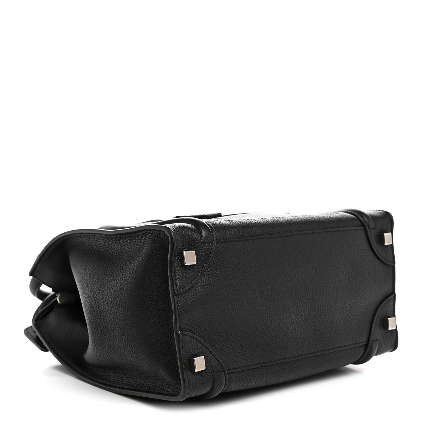 Drummed Calfskin Micro Luggage Black