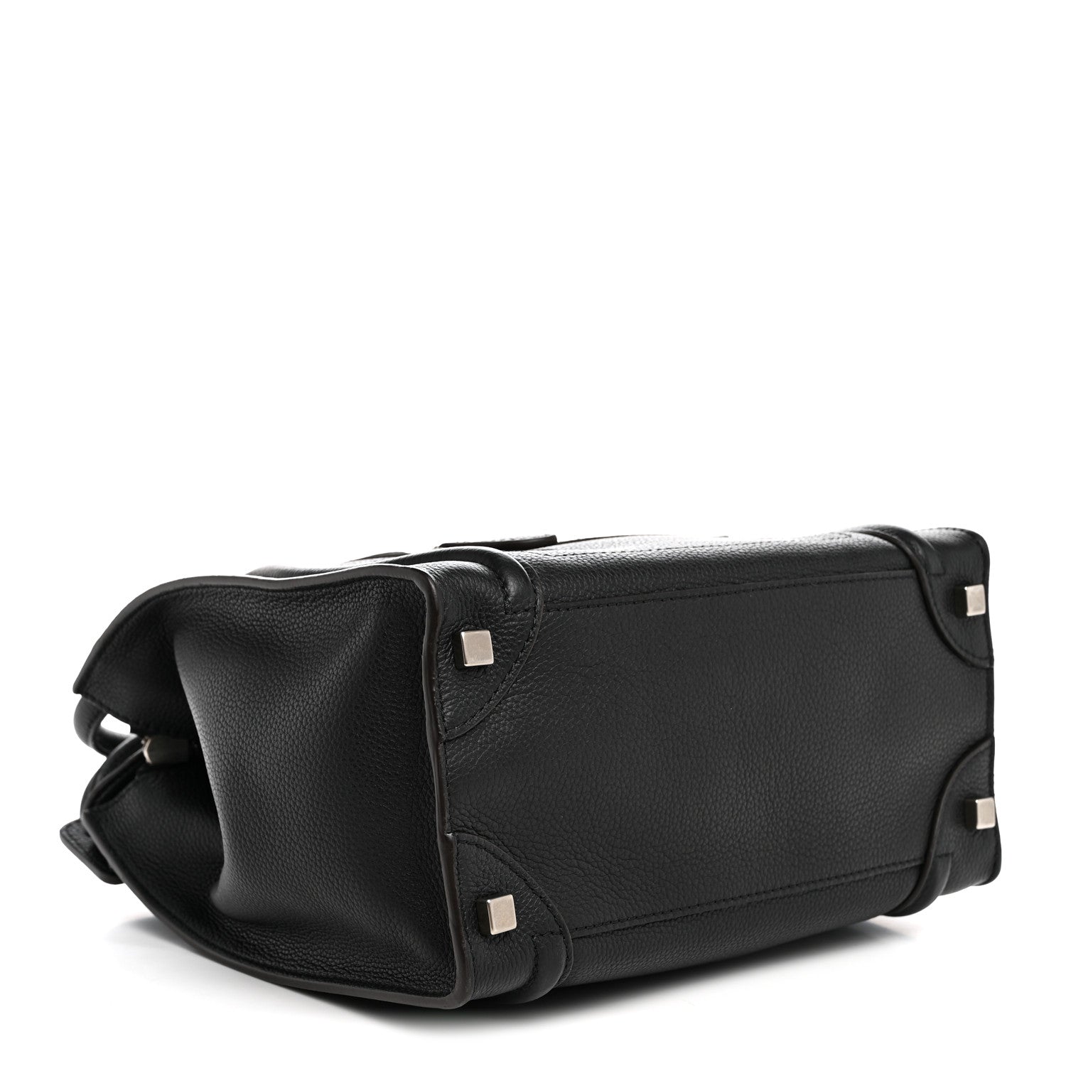Celine Drummed Calfskin Micro Luggage Black 4 of 10