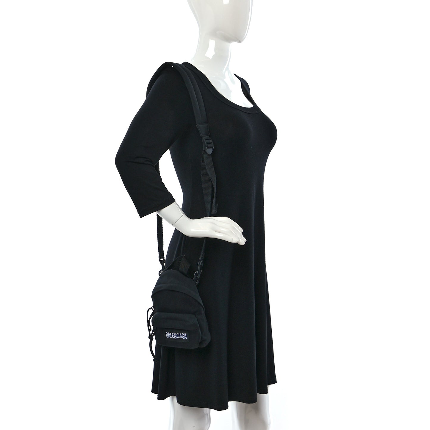 Recycled Casual Nylon Mini Oversized Backpack Black