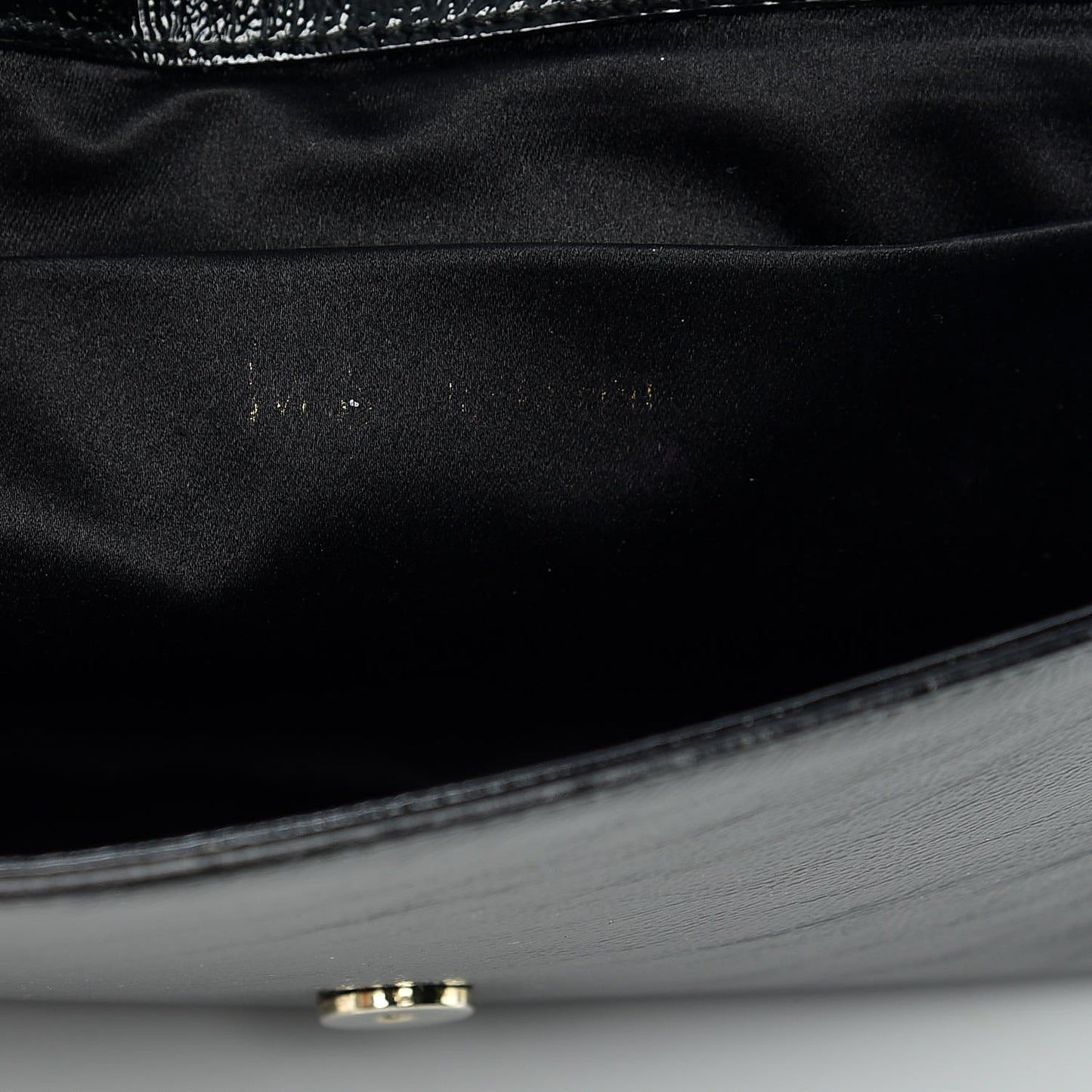 Textured Patent Monogram Large Belle De Jour Clutch Black