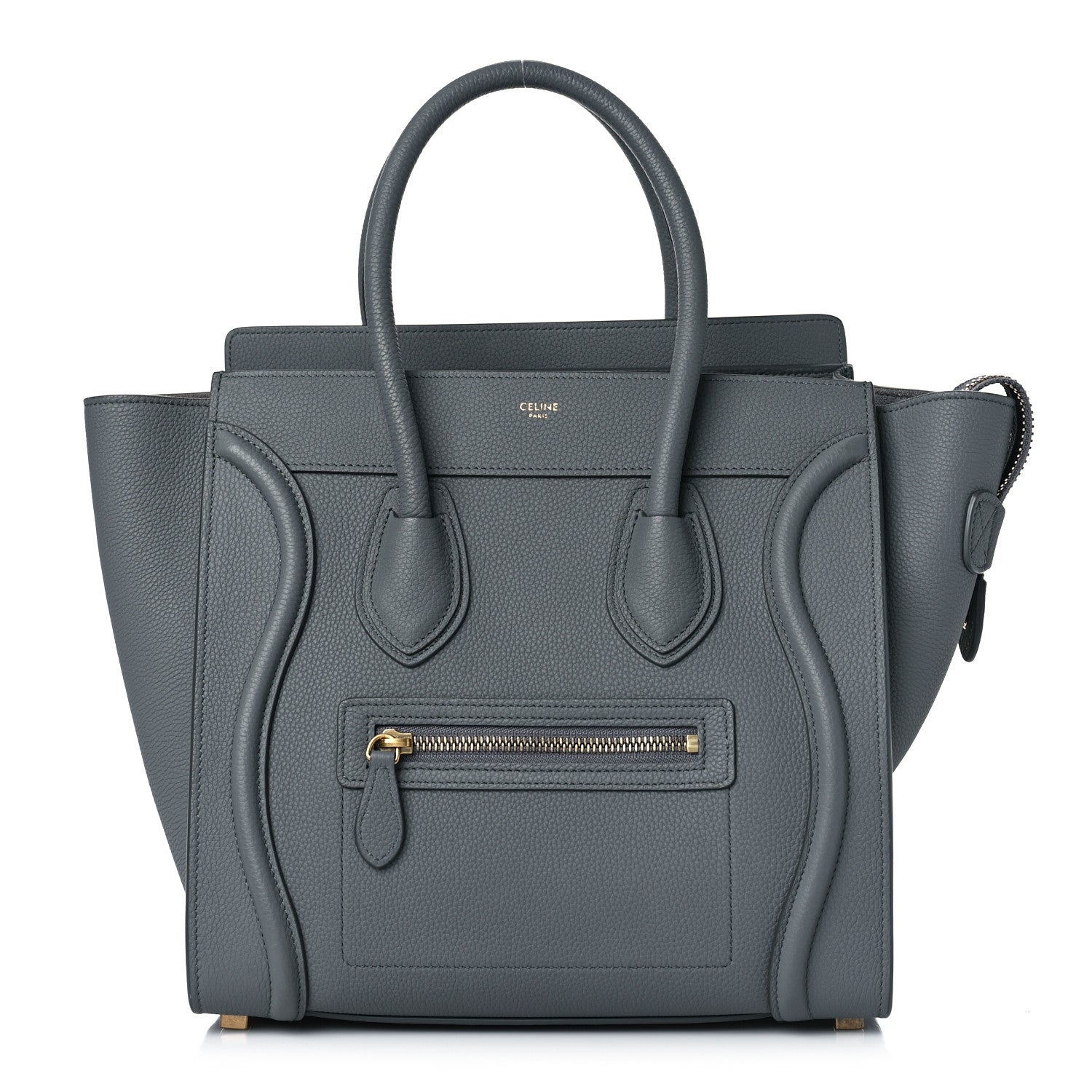 Celine Baby Drummed Calfskin Micro Luggage Kohl 1 of 8
