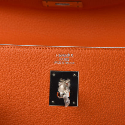 Hermes Taurillon Clemence Kelly Retourne 40 Orange 7 of 8