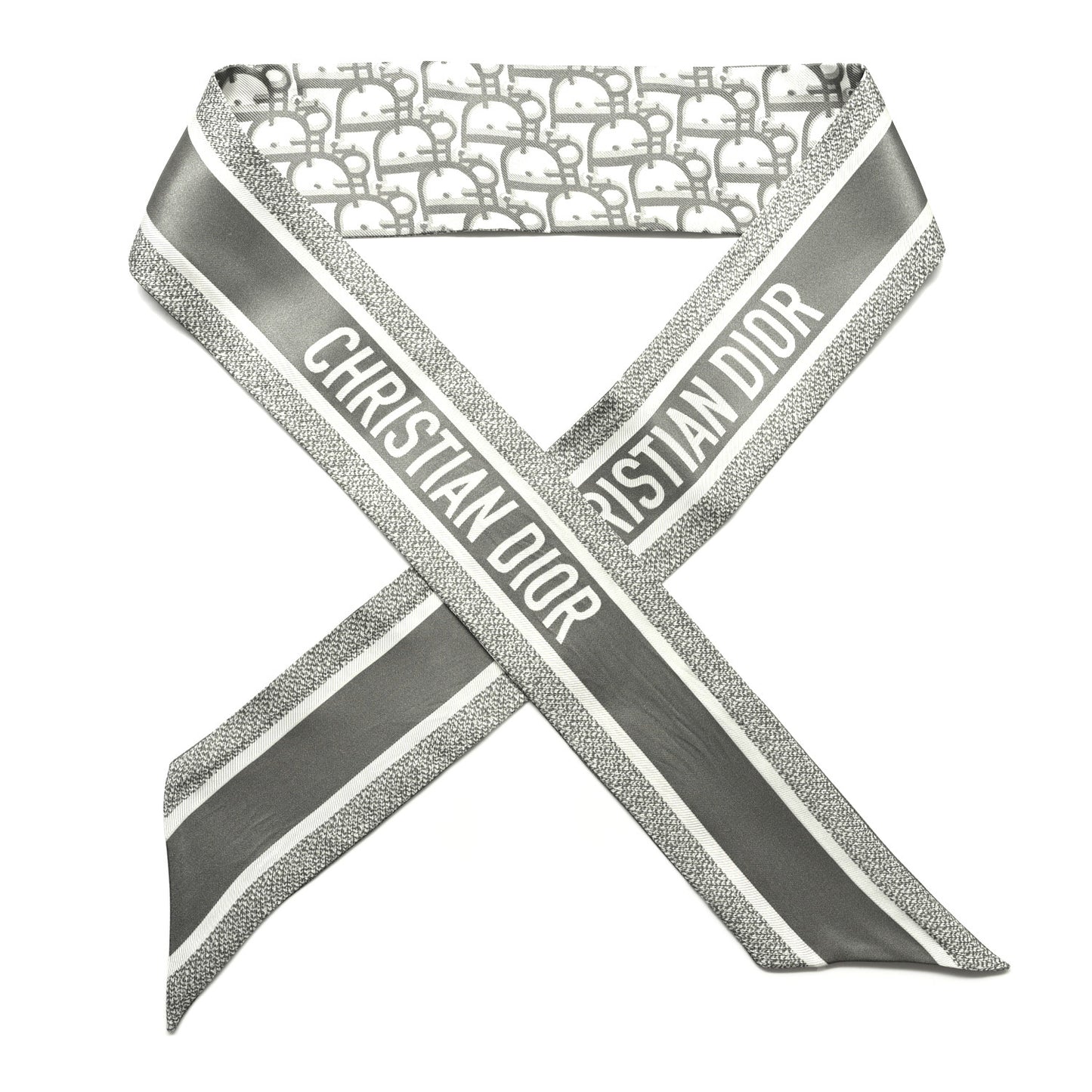 Silk Oblique Mitzah Scarf Grey