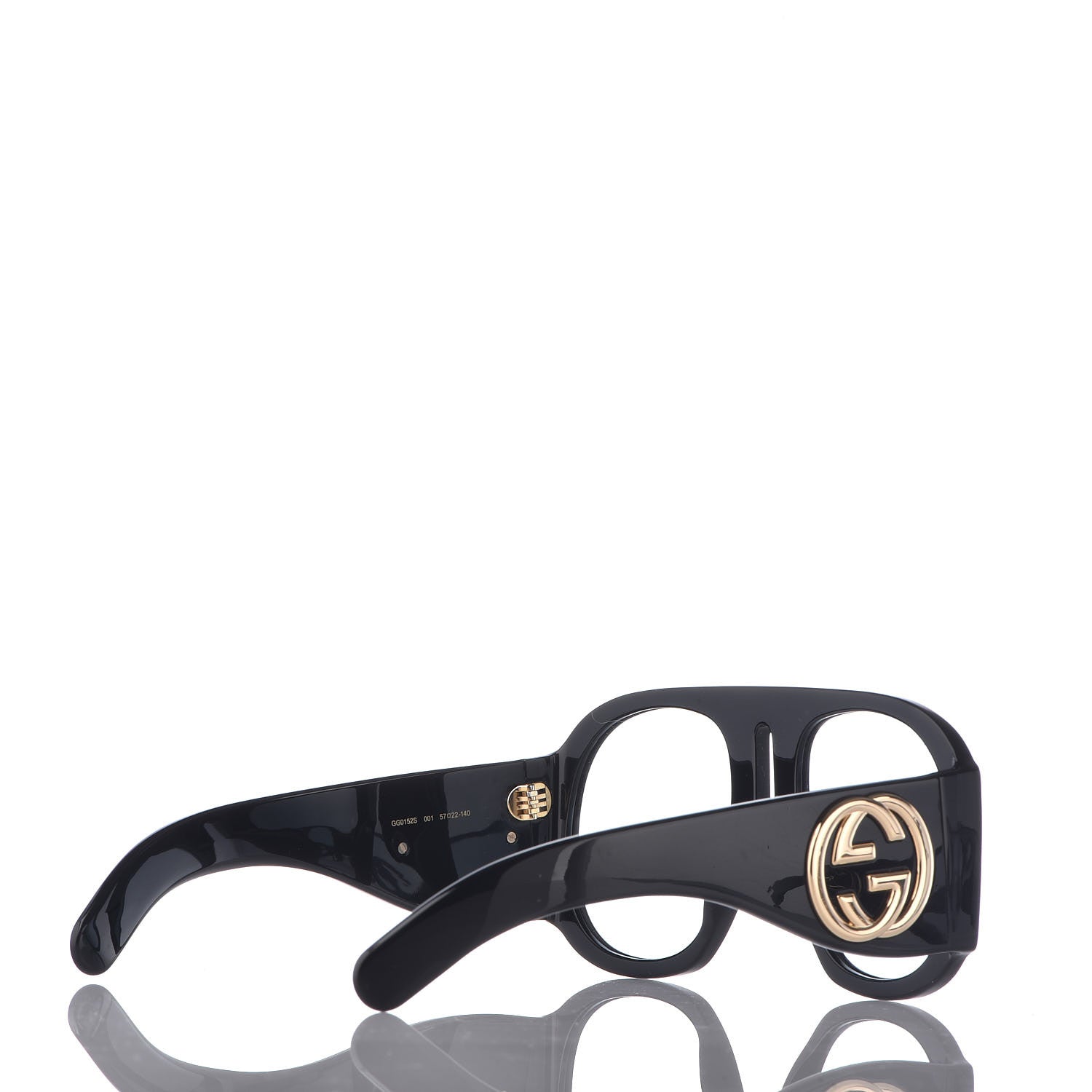 Gucci Oversized Aviator Sunglasses GG0152S Black 4 of 8